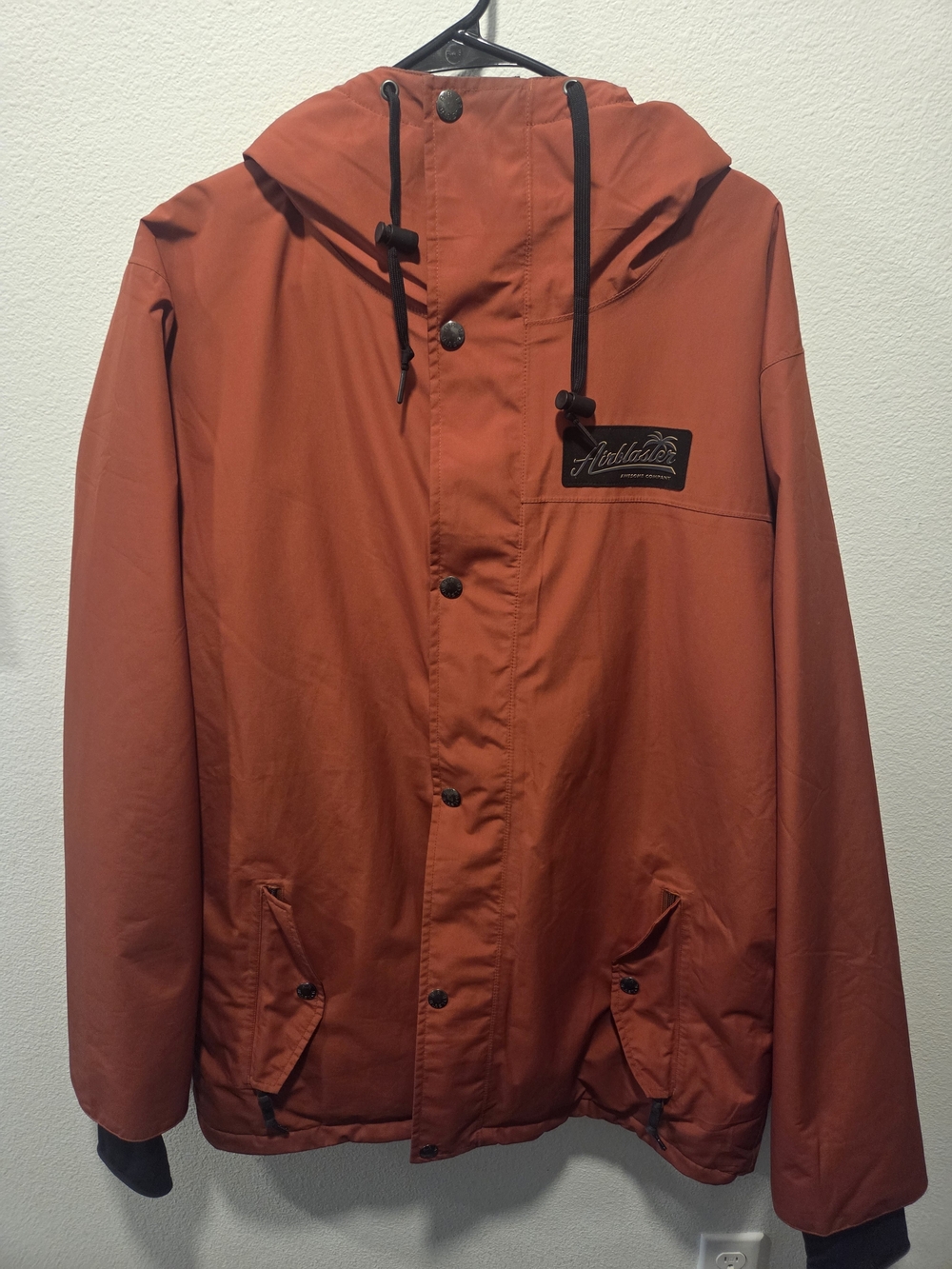 Men's Airblaster Rust-Red Hooded Snow Jacket - Insulated Snowboard Coat